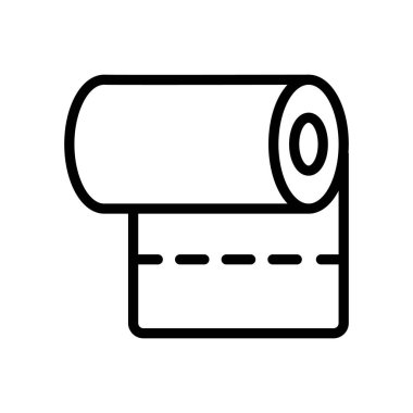 Kumaş rulo ikon vektörü. Kumaş rulo işareti. izole edilmiş sınır sembolü çizimi