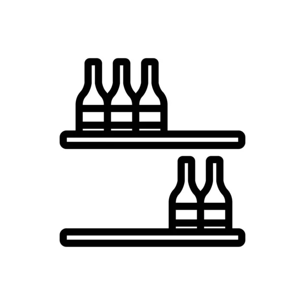 Flaschenregal Icon Vektor Flaschenregalschild Isolierte Kontursymboldarstellung — Stockvektor
