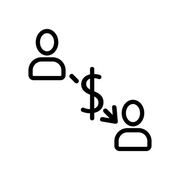Άνθρωποι Μεταφορά Χρημάτων Διάνυσμα Εικονίδιο Ανθρώπους Σύμβολο Μεταφοράς Χρημάτων Απομονωμένη — Διανυσματικό Αρχείο