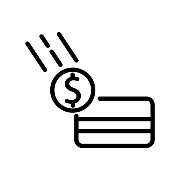 カード送金アイコンベクトル カード送金サイン 孤立した輪郭記号図 — ストックベクタ