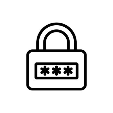 Şifre kapalı simge vektörü. Şifre Kapalı işareti. izole edilmiş sınır sembolü çizimi
