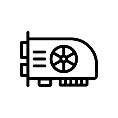 Modern grafik kartı ikon vektörü. Modern grafik kartı işareti. izole edilmiş sınır sembolü çizimi