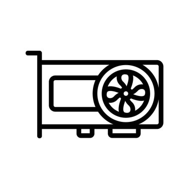 En hızlı grafik kartı ikon vektörü. En hızlı grafik kartı işareti. izole edilmiş sınır sembolü çizimi