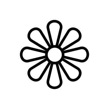 Kasımpatı ikon vektörünün infloresansı. Kasımpatı işaretinin cilvesi. izole edilmiş sınır sembolü çizimi