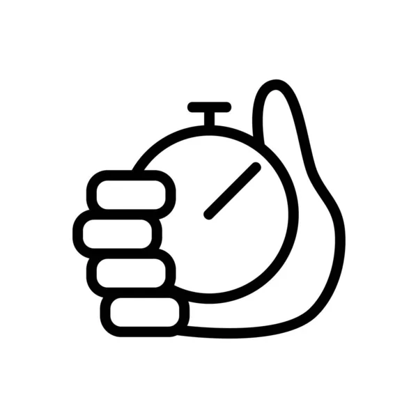 Hand Timer Symbol Vektor Handzeichen Isolierte Kontursymboldarstellung — Stockvektor