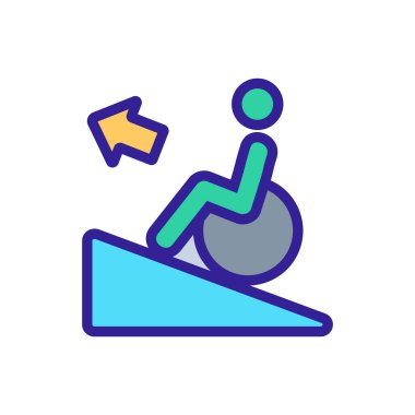 Tekerlekli sandalye ikon vektörü. Tekerlekli sandalye tabelası. renk izole edilmiş sembol çizimi