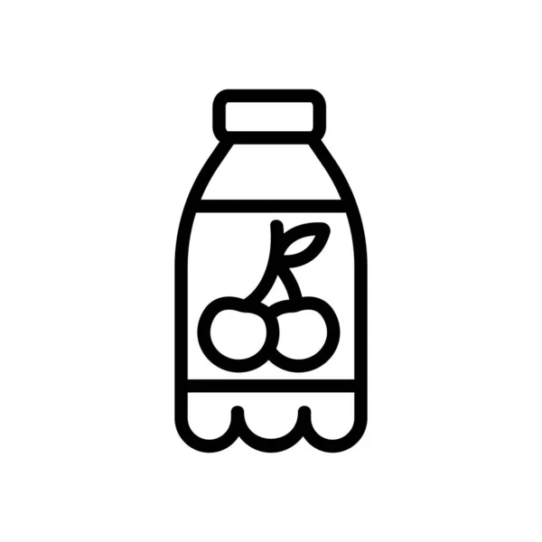Εικονίδιο Κεράσι Ποτό Πινακίδα Κεράσι Απομονωμένη Απεικόνιση Συμβόλων Περιγράμματος — Διανυσματικό Αρχείο