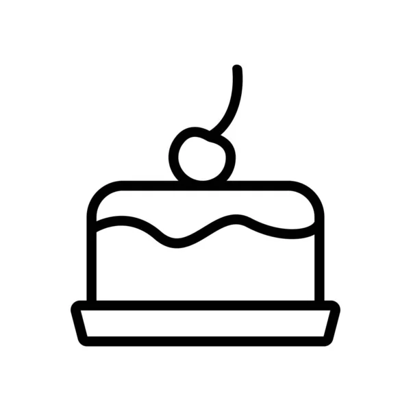 Вектор Иконок Вишневого Десерта Знак Вишневого Десерта Иллюстрация Изолированного Контура — стоковый вектор