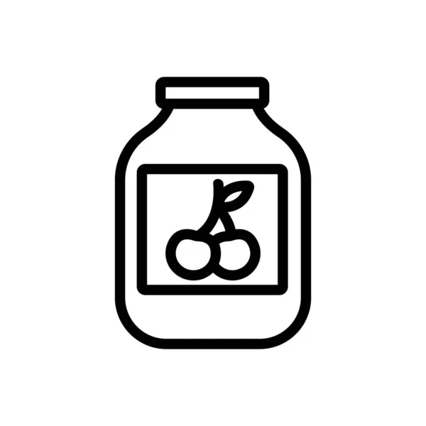 Körsbärsjuicon Vektor Körsbärsjuice Tecken Isolerad Kontur Symbol Illustration — Stock vektor