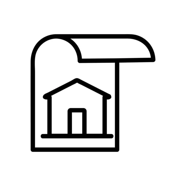 计划房屋图标向量的修复 计划修理房子的标志 孤立等高线符号图解 — 图库矢量图片