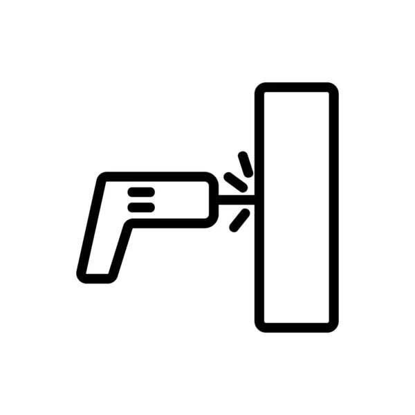Perforando Vector Icono Pared Perforando Letrero Pared Ilustración Símbolo Contorno — Vector de stock