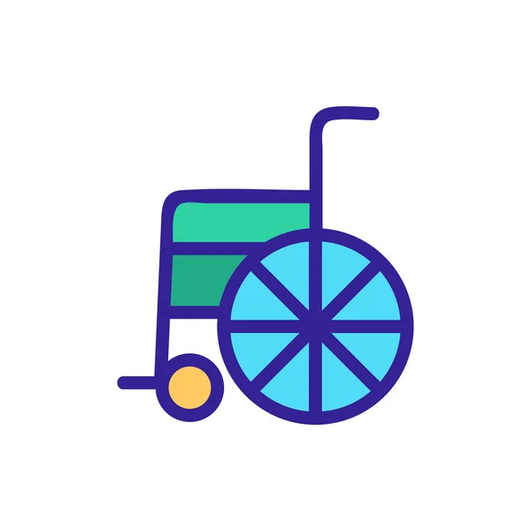 Rollstuhl Symbolvektor Rollstuhlfahrer Farbe Isoliert Symbol Illustration — Stockvektor