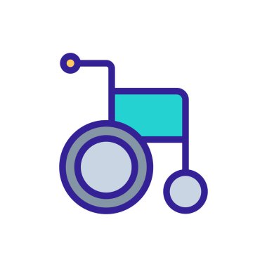 Klasik tekerlekli sandalye ikonu vektörü. Klasik tekerlekli sandalye işareti. renk izole edilmiş sembol çizimi