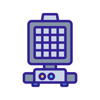 Pastane waffle ızgara ikon vektörü. Pastane waffle ızgarası tabelası. renk izole edilmiş sembol çizimi