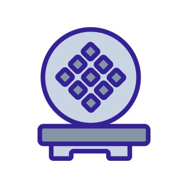 Sıcak waffle ızgara ikon vektörü. Sıcak waffle ızgarası tabelası. renk izole edilmiş sembol çizimi