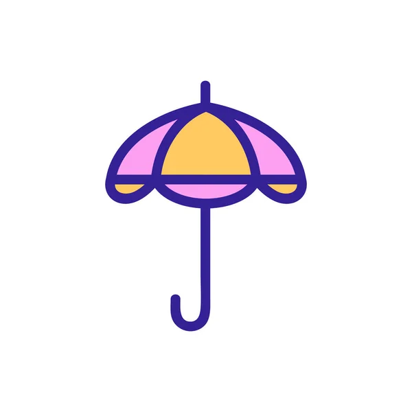 Вектор Значка Пляжного Зонта Знак Пляжного Зонта Цветная Иллюстрация Символов — стоковый вектор
