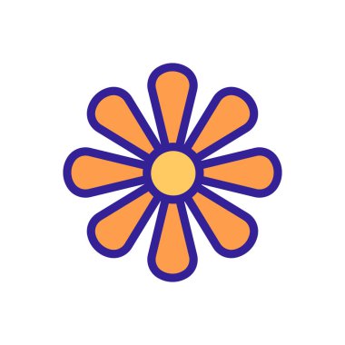 Kasımpatı ikon vektörünün infloresansı. Kasımpatı işaretinin cilvesi. renk izole edilmiş sembol çizimi