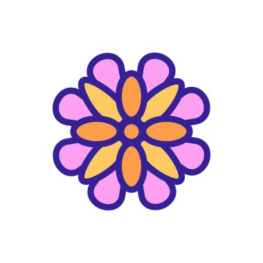 bitki kasımpatı ikon vektörü. Krizantem işareti yerleştir. renk izole edilmiş sembol çizimi