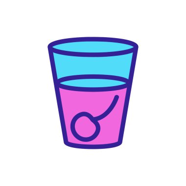 kiraz rengi cam ikon vektörü. vişne camı işareti. renk izole edilmiş sembol çizimi