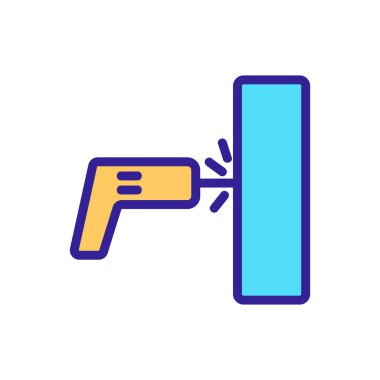 Duvar simgesi vektörünü sondajlıyorum. Duvar tabelasını delmek. renk izole edilmiş sembol çizimi