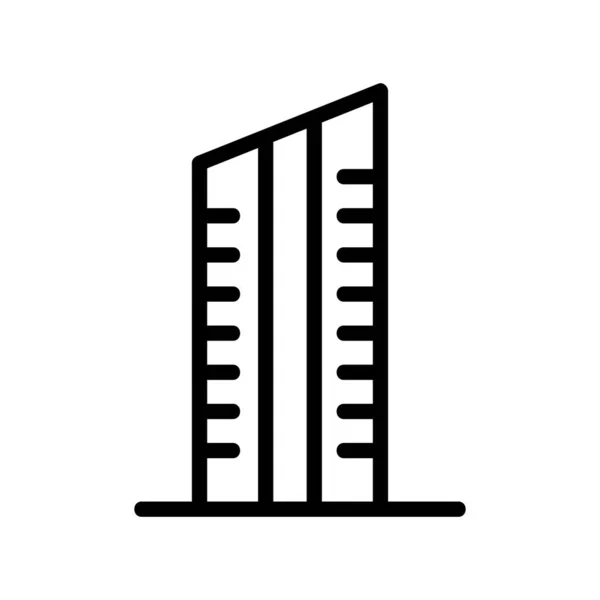 Λαϊκό Διάνυσμα Εικονιδίου Ουρανοξύστη Λαϊκό Σημάδι Ουρανοξύστη Απομονωμένη Απεικόνιση Συμβόλων — Διανυσματικό Αρχείο