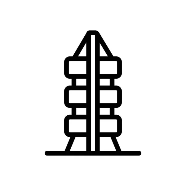 Διάσημο Διάνυσμα Εικονίδιο Ουρανοξύστη Διάσημο Σημάδι Ουρανοξύστη Απομονωμένη Απεικόνιση Συμβόλων — Διανυσματικό Αρχείο