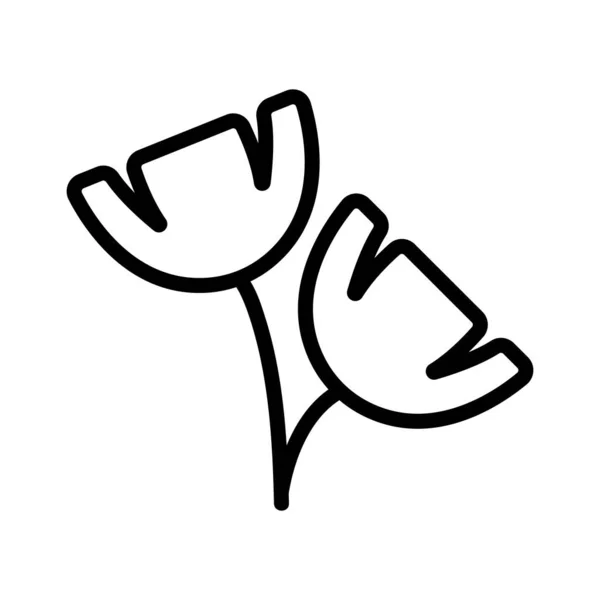 罂粟植物图标矢量轮廓图解 — 图库矢量图片