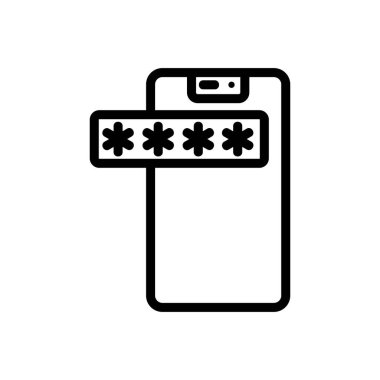 parola telefon simgesi vektör çizimi çizimi