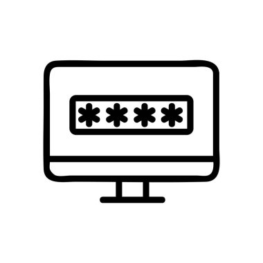 parola izleyici simgesi vektör çizimi çizimi