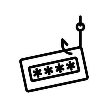 parola phishing simge vektör ana hatları çizimi