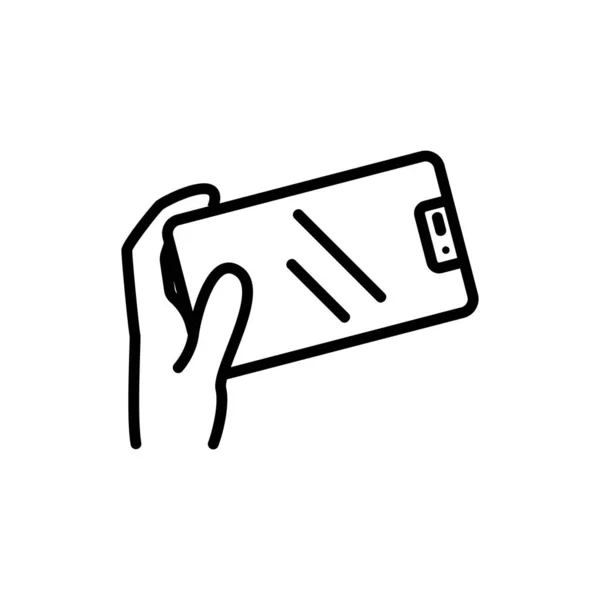 Telefoon touch panel pictogram vector overzicht illustratie — Stockvector