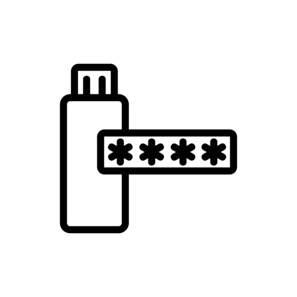 A senha na ilustração do contorno do ícone do cartão flash —  Vetores de Stock