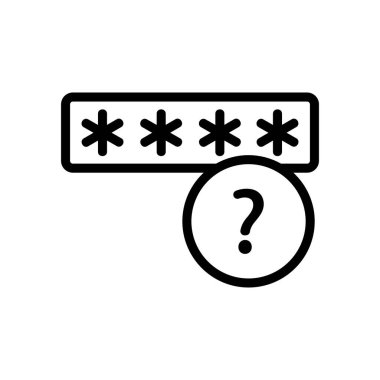 Şifre şifrelenmiş ikon vektör çizimi çizimi