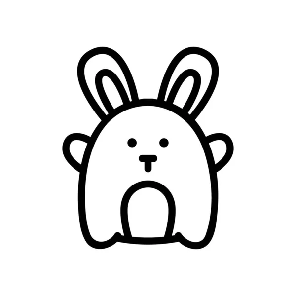 Conejo juguete icono vector esquema ilustración — Vector de stock