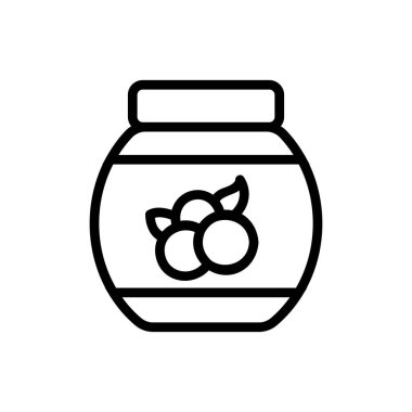 yaban mersini reçel ikonu vektör çizimi çizimi