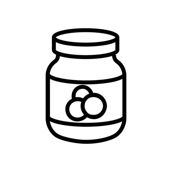 Εικόνα περίγραμμα διάνυσμα εικονίδιο μαρμελάδας βατόμουρο — Διανυσματικό Αρχείο