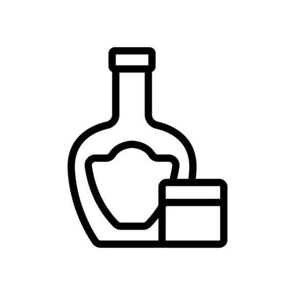 Botella de coñac icono de vidrio esquema ilustración — Archivo Imágenes Vectoriales