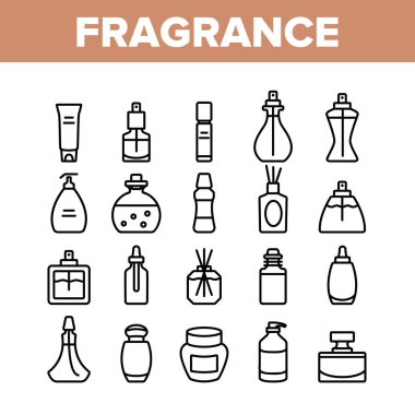 Parfüm Şişeleri Koleksiyon Simgeleri Vektörü Ayarla
