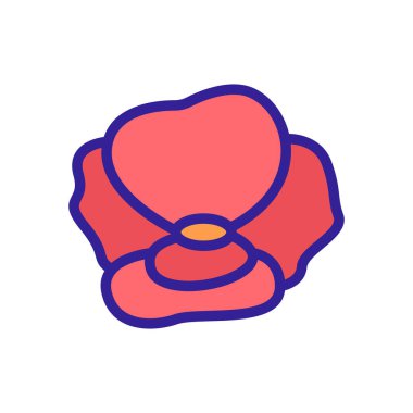 gelincik bitkisi ikonu vektör çizimi çizimi