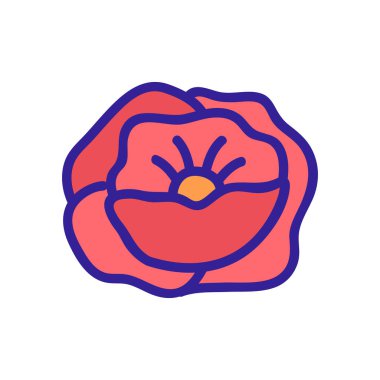 Gelincik bitkisi ikonu vektör çizimi çizimi