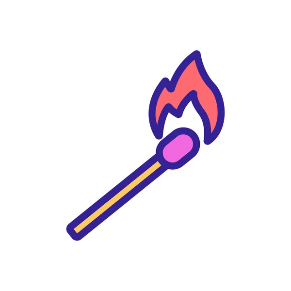 The match is burning icon vector outline illustration — Stock Vector