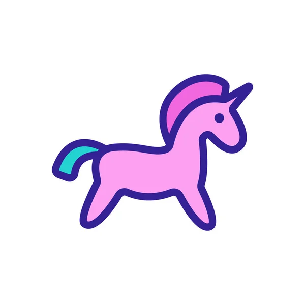 Juguete caballo icono vector esquema ilustración — Vector de stock