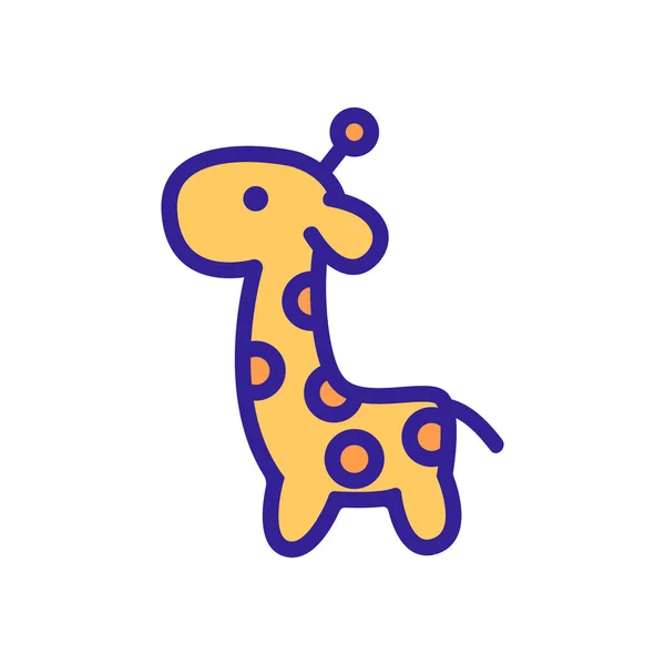 Żyrafa zabawka ikona wektor zarys ilustracja — Wektor stockowy