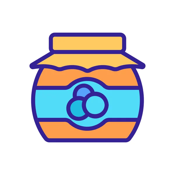 Blueberry jam ícone vetor esboço ilustração — Vetor de Stock