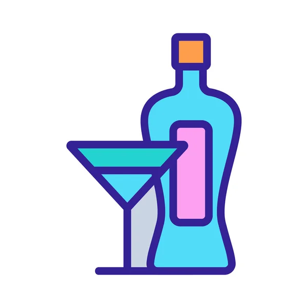 Μπουκάλι Martini γυάλινο εικονίδιο διάνυσμα περίγραμμα εικονογράφηση — Διανυσματικό Αρχείο