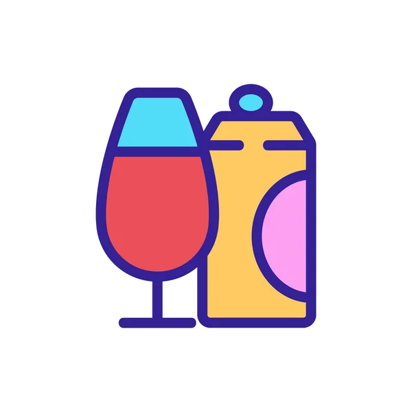 Banco de cerveza icono de vidrio esquema ilustración — Vector de stock