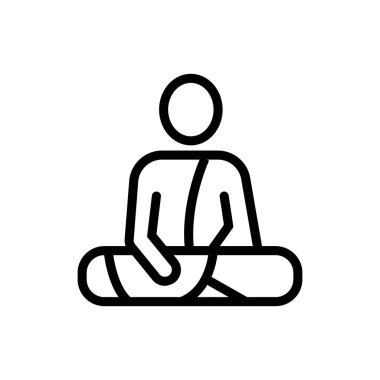 Lotus meditasyon ikonu vektörü. Lotus meditasyon işareti. izole edilmiş sınır sembolü çizimi