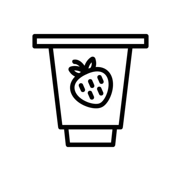 Icône Smoothie Fraise Vecteur Smoothie Aux Fraises Illustration Symbole Contour — Image vectorielle