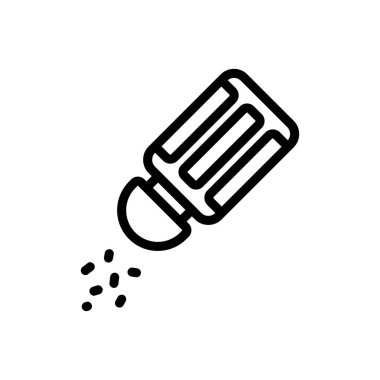 Baharat tuz ikonu vektörü ekle. Baharat tuzu da ekle. izole edilmiş sınır sembolü çizimi