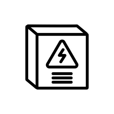 Elektrik kutusu ikon vektörü. Elektrik kutusu işareti. izole edilmiş sınır sembolü çizimi